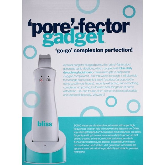 BLISS 2pc SET "PORE"-FECTOR SONIC FACE SKIN CLEANSING TOOL & TONER**NEW IN BOX! - Picture 6 of 9